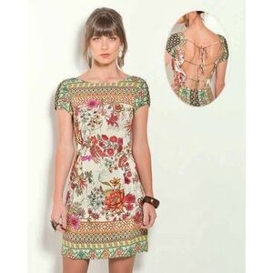 Farm Rio Boho Floral Garden Border‎ Print Dress | PP (Fits XS/S) | Rare Print
